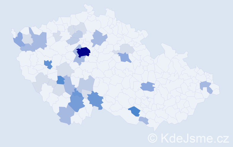 Příjmení: 'Cihlová', počet výskytů 119 v celé ČR
