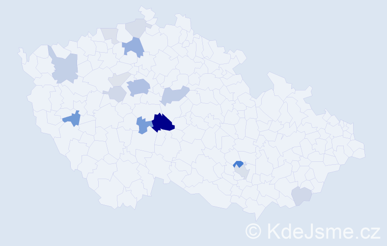 Příjmení: 'Mančal', počet výskytů 52 v celé ČR