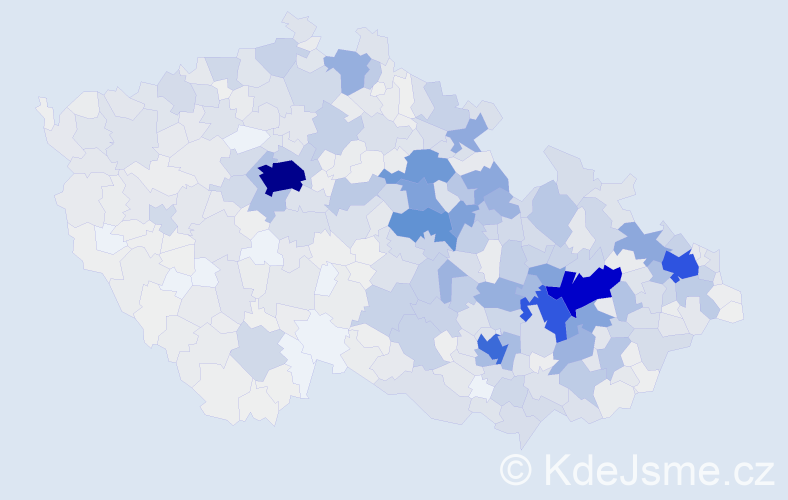 Příjmení: 'Dostál', počet výskytů 6315 v celé ČR