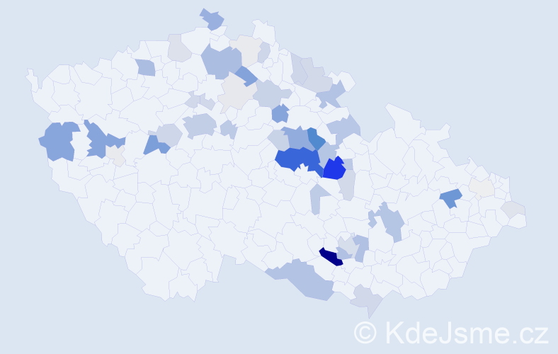 Příjmení: 'Binko', počet výskytů 174 v celé ČR