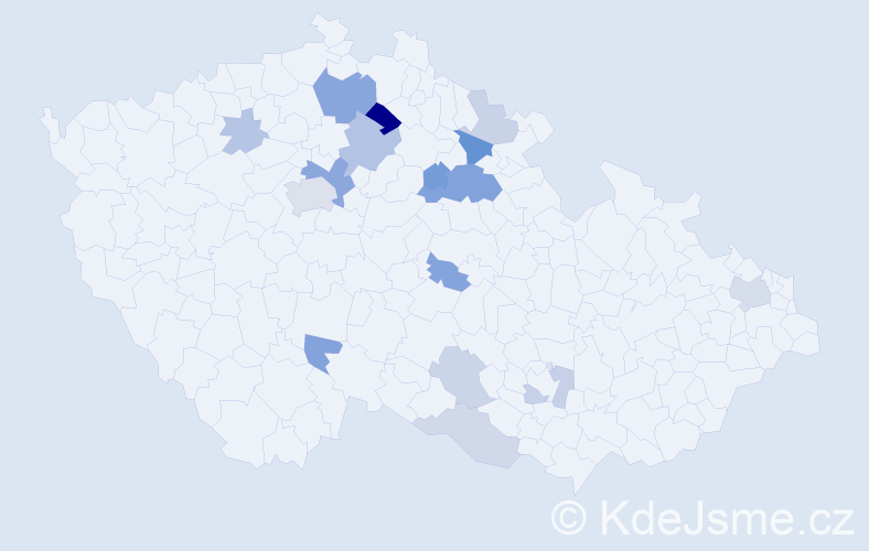 Příjmení: 'Kancnýř', počet výskytů 33 v celé ČR