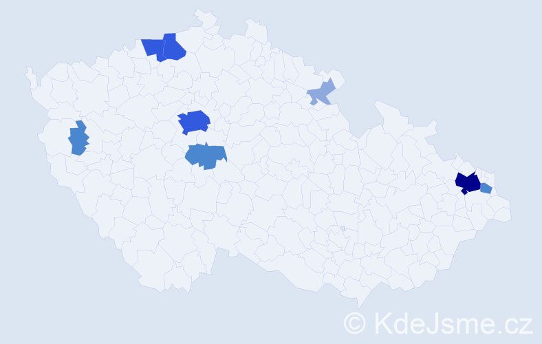 Příjmení: 'Ganajová', počet výskytů 21 v celé ČR