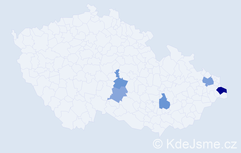 Příjmení: 'Rozenkrancová', počet výskytů 9 v celé ČR