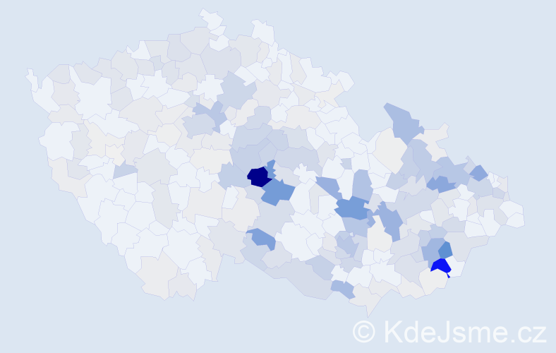 Příjmení: 'Krajíčková', počet výskytů 832 v celé ČR