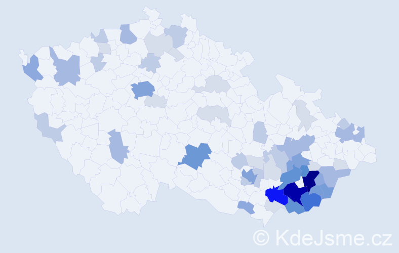 Příjmení: 'Mikulčík', počet výskytů 195 v celé ČR