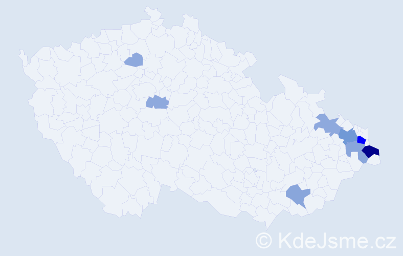 Příjmení: 'Szokala', počet výskytů 26 v celé ČR