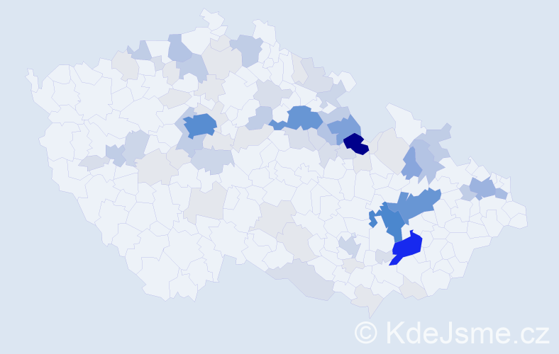 Příjmení: 'Barnetová', počet výskytů 275 v celé ČR