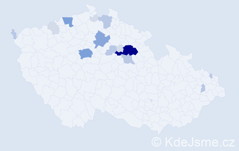 Příjmení: 'Mikolanda', počet výskytů 47 v celé ČR