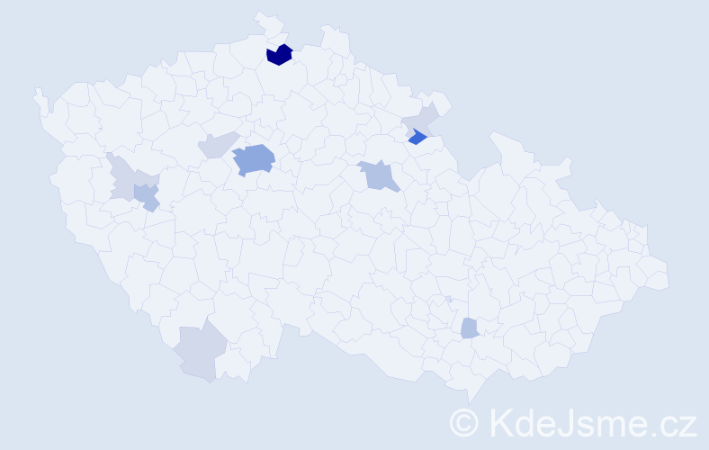 Příjmení: 'Zimlová', počet výskytů 38 v celé ČR