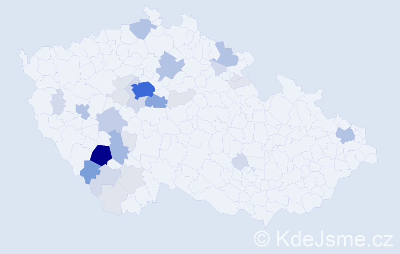 Příjmení: 'Pechlát', počet výskytů 112 v celé ČR