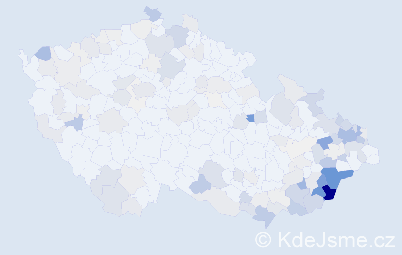 Příjmení: 'Číž', počet výskytů 621 v celé ČR