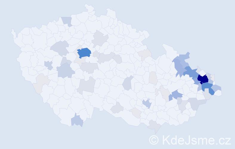 Příjmení: 'Kopec', počet výskytů 230 v celé ČR