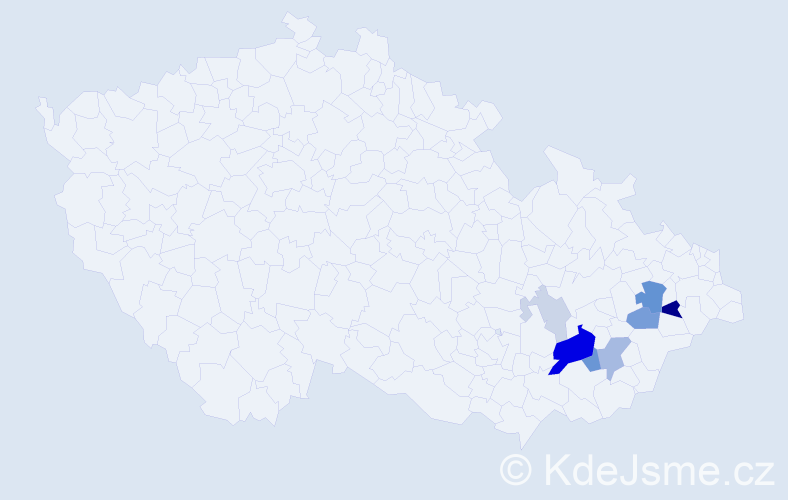 Příjmení: 'Kutňák', počet výskytů 22 v celé ČR