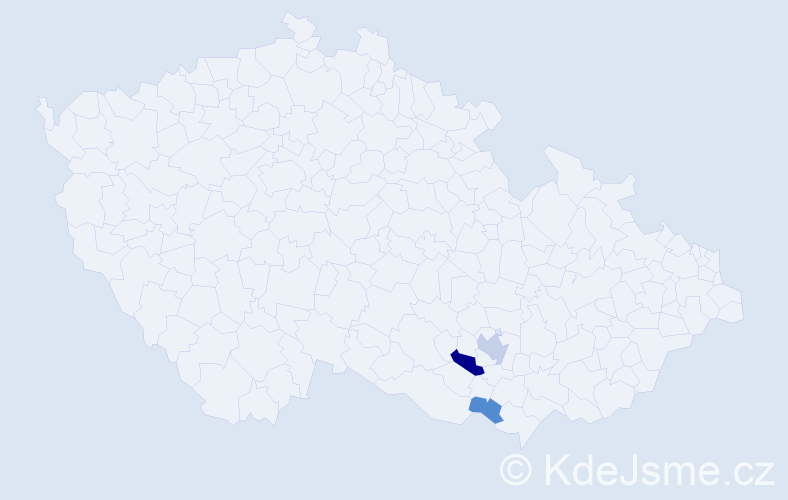 Příjmení: 'Plagová', počet výskytů 18 v celé ČR