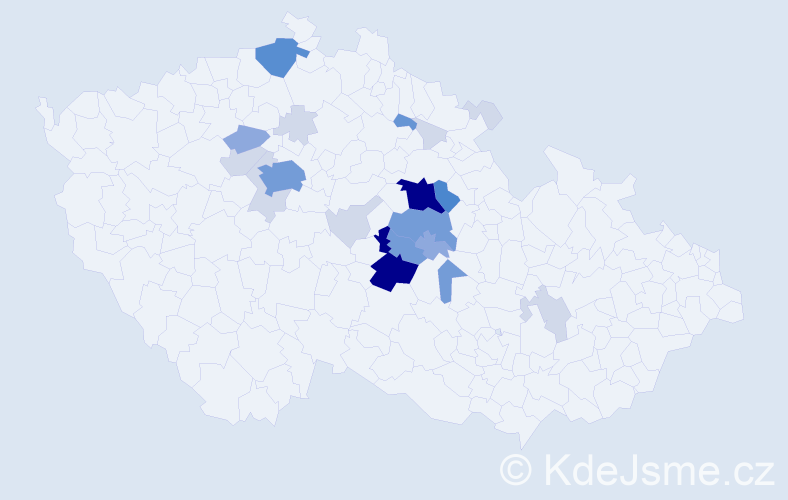 Příjmení: 'Vopršal', počet výskytů 86 v celé ČR