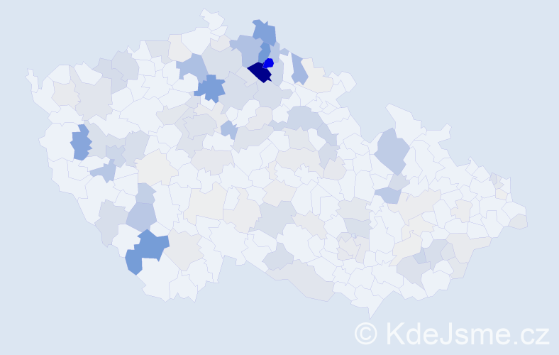 Příjmení: 'Bursa', počet výskytů 445 v celé ČR