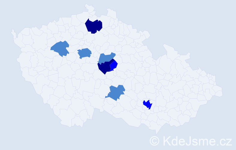 Příjmení: 'Kredl', počet výskytů 14 v celé ČR