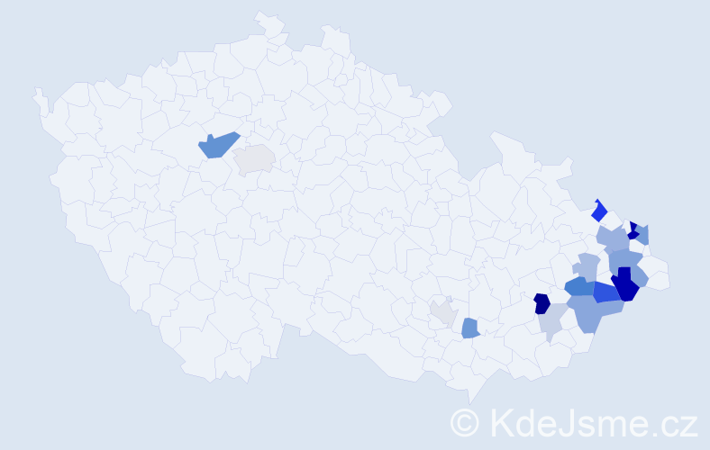Příjmení: 'Seget', počet výskytů 44 v celé ČR