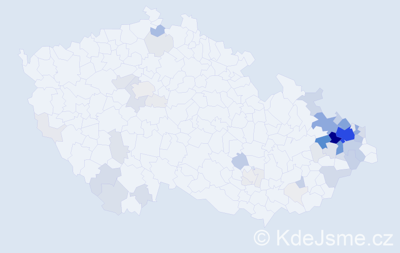 Příjmení: 'Gelnarová', počet výskytů 292 v celé ČR
