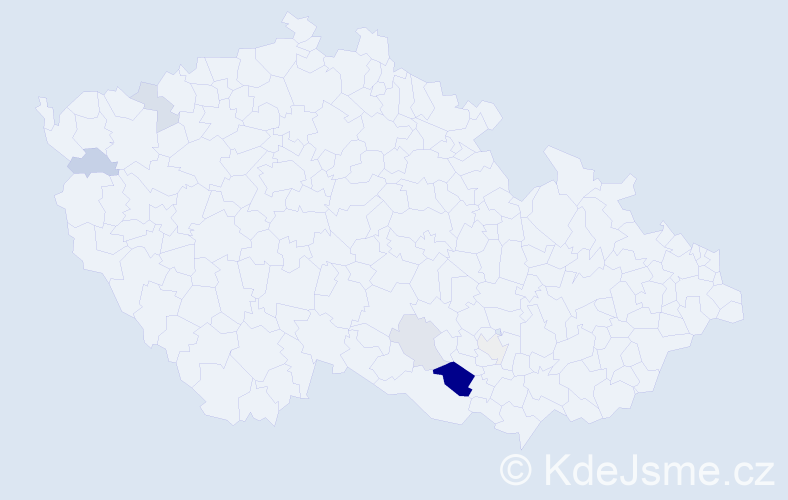 Příjmení: 'Kleppová', počet výskytů 14 v celé ČR