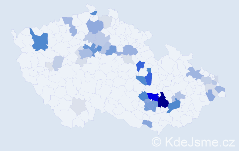 Příjmení: 'Pásek', počet výskytů 141 v celé ČR