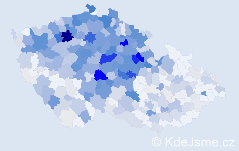 Příjmení: 'Vondráček', počet výskytů 2375 v celé ČR