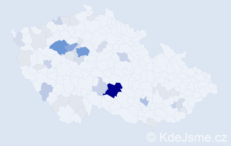 Příjmení: 'Hink', počet výskytů 118 v celé ČR