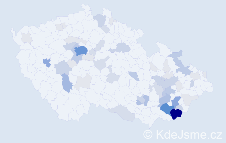 Příjmení: 'Soukeník', počet výskytů 178 v celé ČR