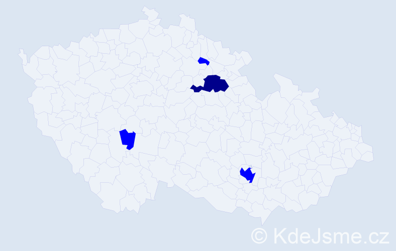 Příjmení: '"O'donovan"', počet výskytů 5 v celé ČR