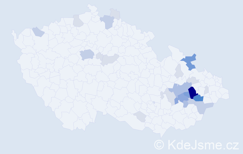 Příjmení: 'Gadasová', počet výskytů 75 v celé ČR