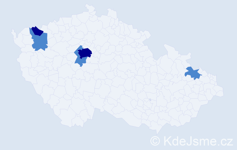 Příjmení: 'Halaburt', počet výskytů 9 v celé ČR