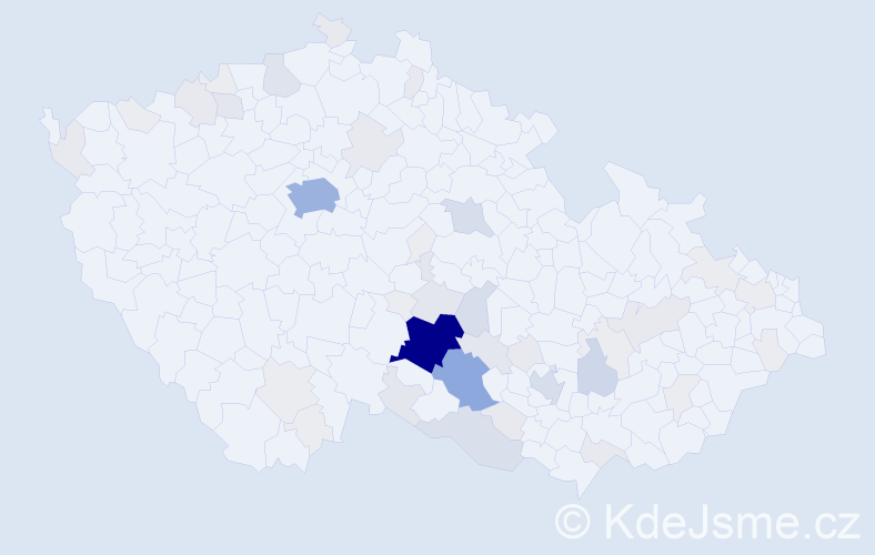 Příjmení: 'Kourek', počet výskytů 236 v celé ČR