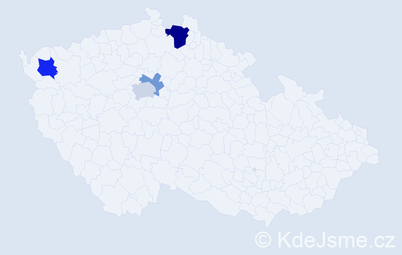 Příjmení: 'Kočvar', počet výskytů 9 v celé ČR