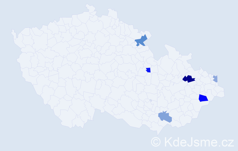 Příjmení: 'Rohaľ', počet výskytů 8 v celé ČR