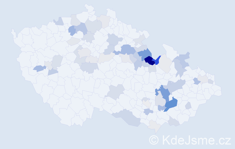 Příjmení: 'Barnet', počet výskytů 225 v celé ČR