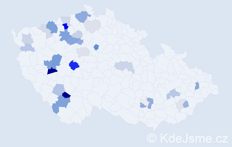 Příjmení: 'Dort', počet výskytů 98 v celé ČR