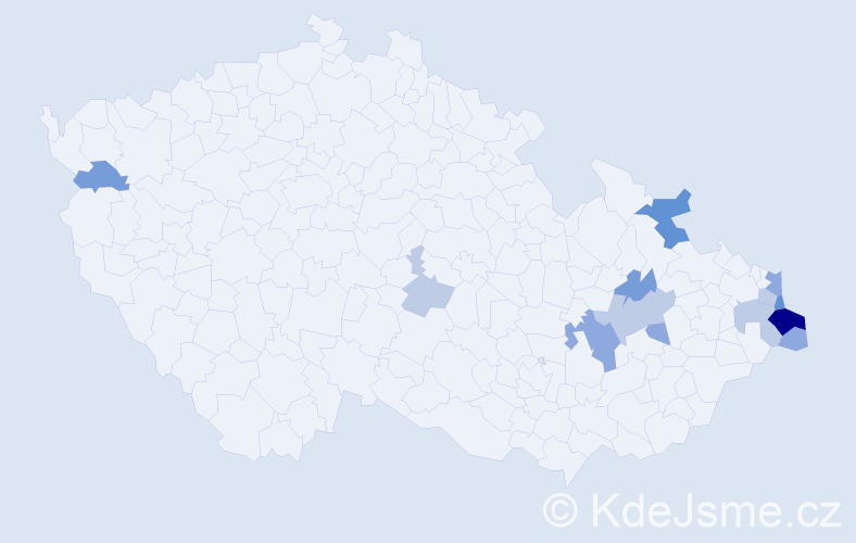 Příjmení: 'Fuják', počet výskytů 36 v celé ČR