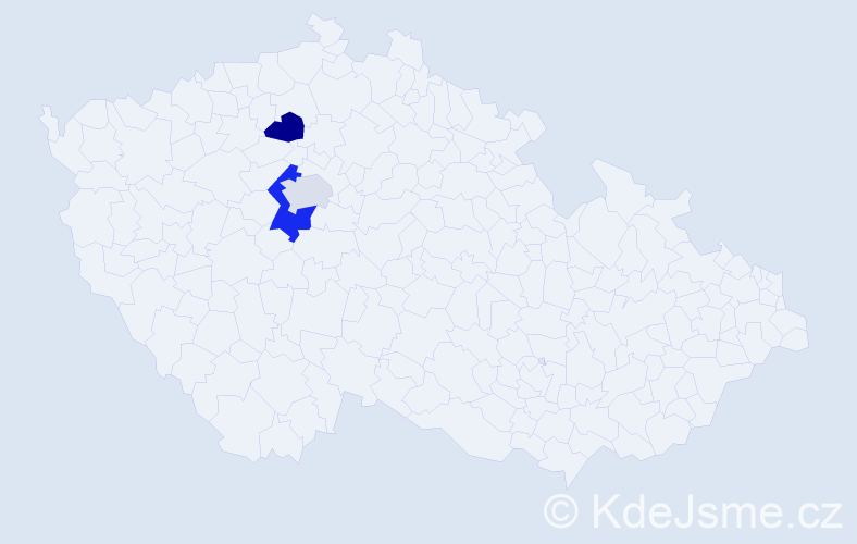 Příjmení: 'Tekl', počet výskytů 4 v celé ČR