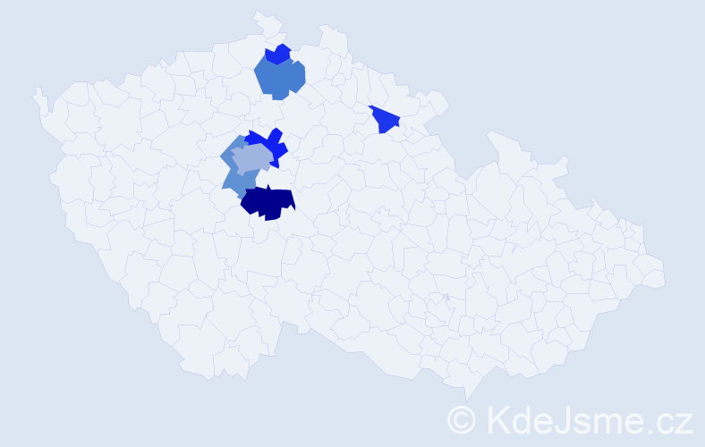 Příjmení: 'Dalibaba', počet výskytů 18 v celé ČR