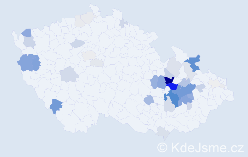 Příjmení: 'Zacpal', počet výskytů 162 v celé ČR