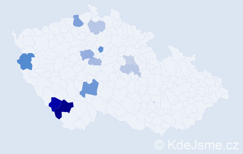 Příjmení: 'Haislová', počet výskytů 34 v celé ČR