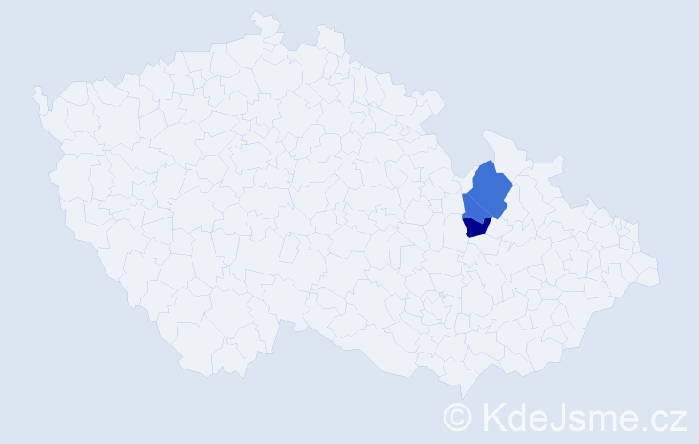 Příjmení: 'Benyš', počet výskytů 4 v celé ČR