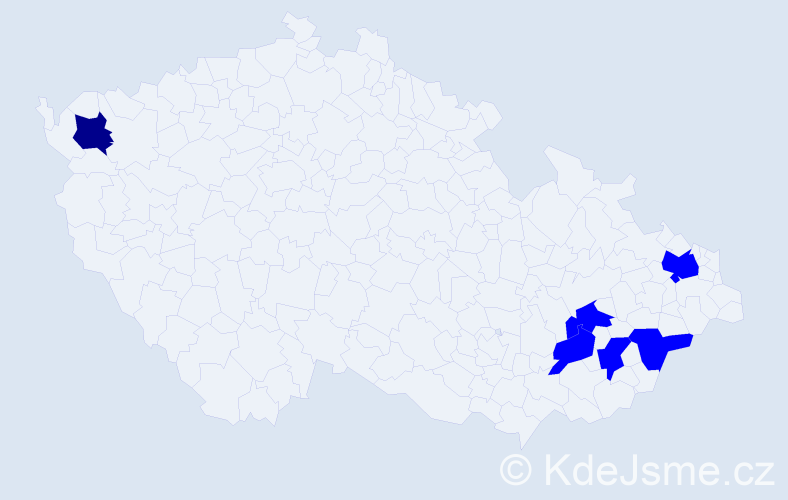 Příjmení: 'Slavičinská', počet výskytů 7 v celé ČR