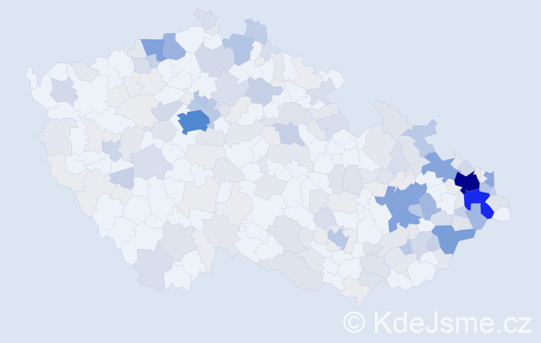 Příjmení: 'Baran', počet výskytů 676 v celé ČR