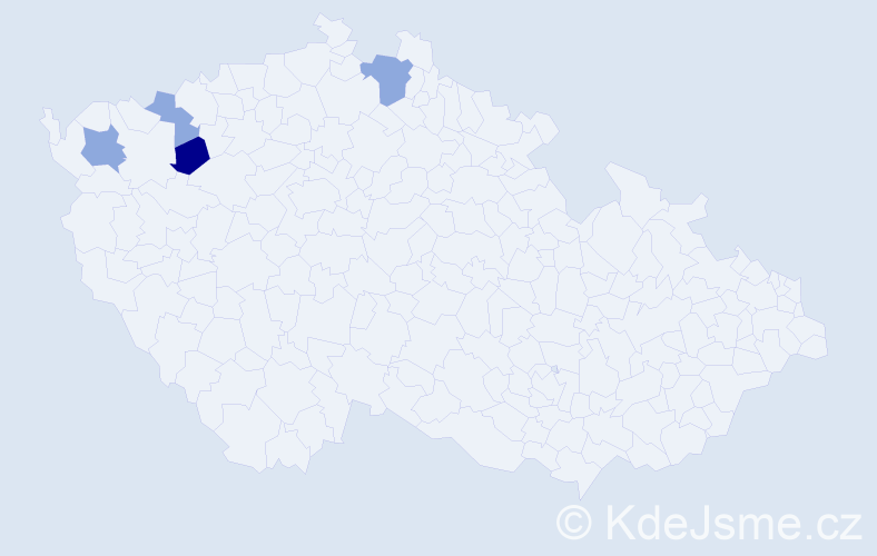 Příjmení: 'Kaluja', počet výskytů 8 v celé ČR