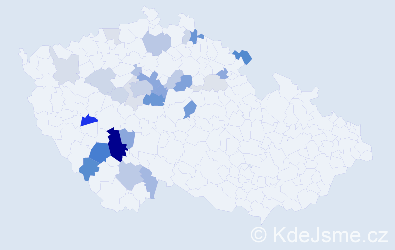 Příjmení: 'Řeřábková', počet výskytů 73 v celé ČR