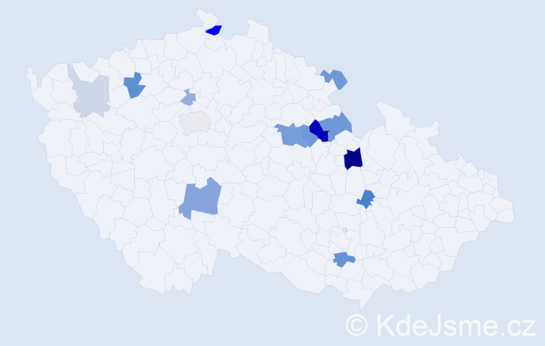 Příjmení: 'Weinhauer', počet výskytů 32 v celé ČR