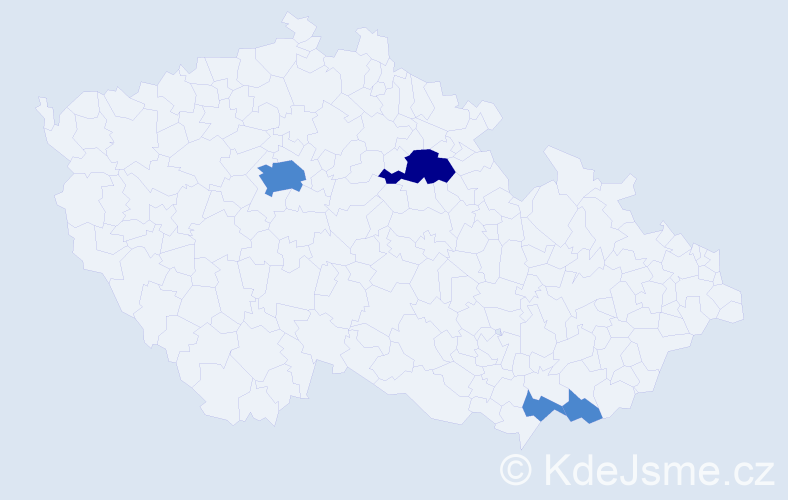Příjmení: 'Hoďovská', počet výskytů 6 v celé ČR
