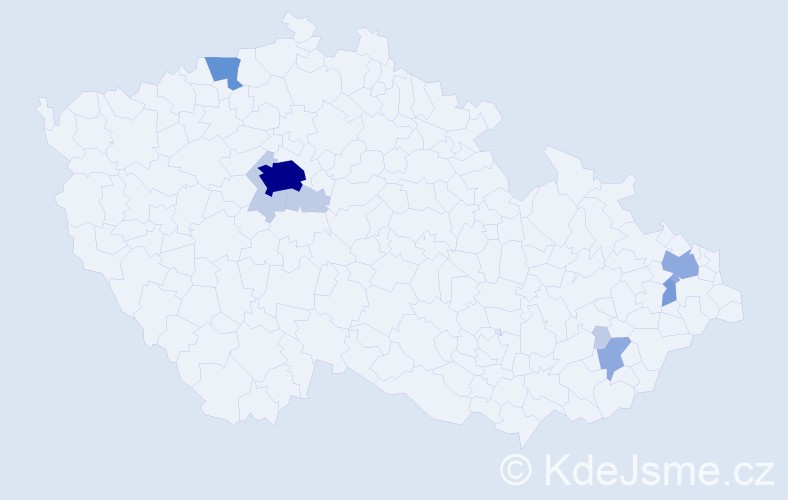 Příjmení: 'Purgerová', počet výskytů 24 v celé ČR