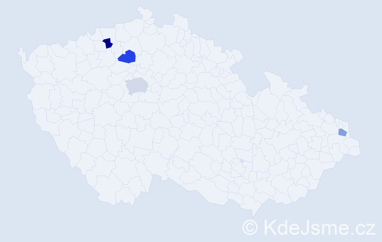 Příjmení: 'Bokšanská', počet výskytů 5 v celé ČR